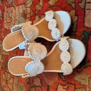 Jack Rodgers white wedge sandal, size 6
